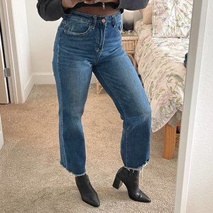 Vervet | Women's 90's Super High-Rise Wide Leg Distressed Hem